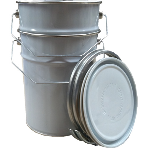 5kg / 5 Litre Metal Open Top Pail Tin White/Plain With Metal Lid (Empty
