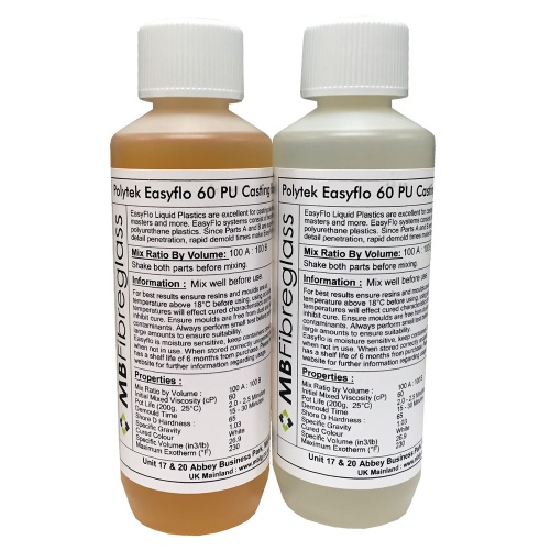 Polytek EasyFlo 60 Polyurethane Liquid Plastic Casting Resin - Easy Mix 1 to 1