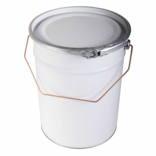 5kg / 5 Litre Metal Open Top Pail Tin White/Plain With Metal Lid (Empty)