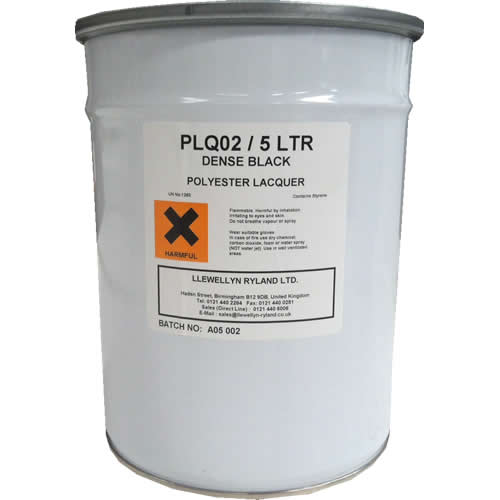 Llewellyn Ryland Polyester Lacquer PLQ02 Dense Black - 5 Litre