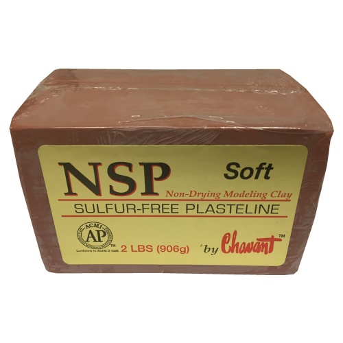 Chavant NSP - Soft - Brown - Sulfur-Free Plasteline - 2lb Block (906g)