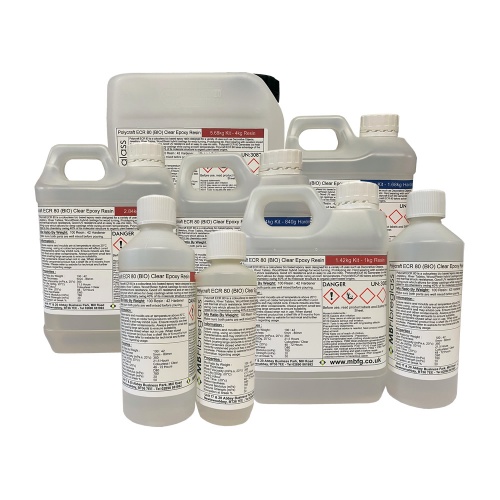 Polycraft ECR 80 (Bio ECR80) Epoxy Water Clear Resin System (Bar / Counter / Table Top) Suitable For Up To 80mm Casting Depth
