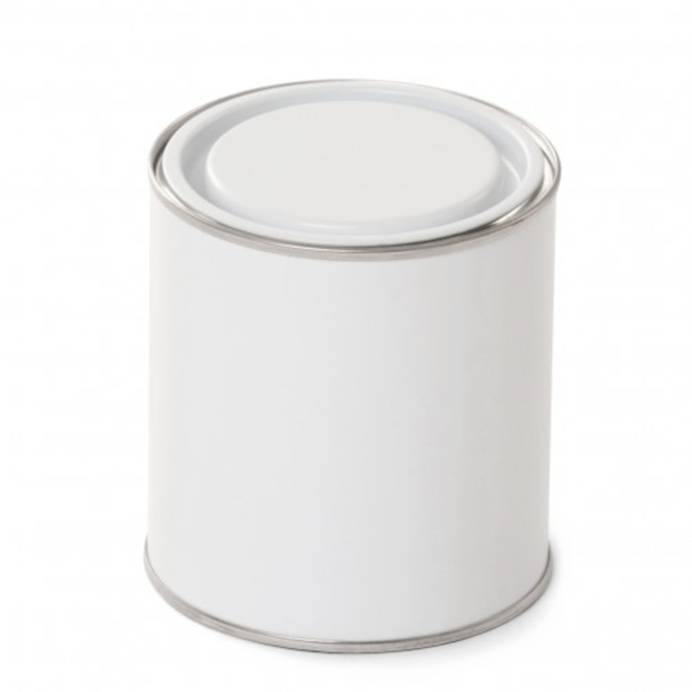 250ml Metal Lever Lid Tin White/Plain With White Metal Lid (Empty) 