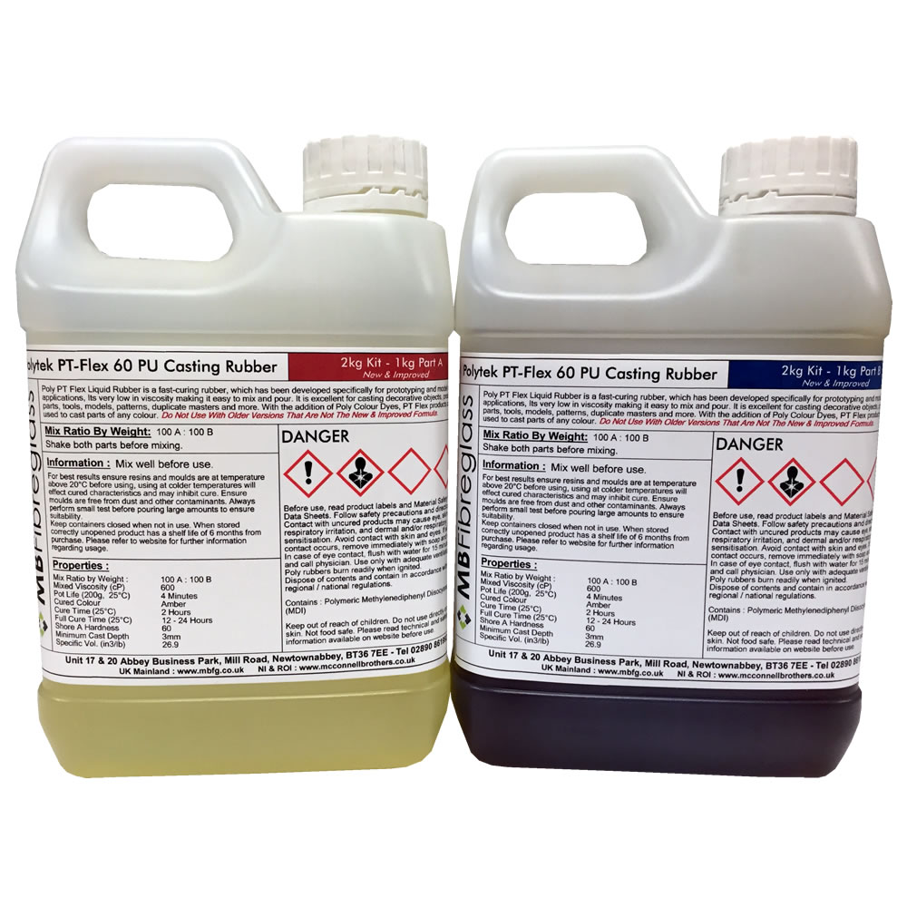 Polytek Poly PT Flex 60 Liquid Casting Rubber mbfg.co.uk