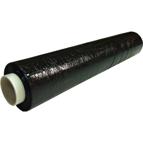 roll 6 solide noir pur palette wrap collant soufflé 500mm X 250m 25mu 2kg 