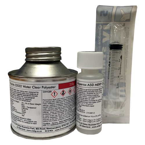 Polylite 32032 Clear Polyester Casting Resin - 250g - Includes Catalyst & Syringe