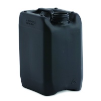 5 Litre Black HDPE Stackable Jerrican & TE/Tamper Evident 51mm Cap (Empty)